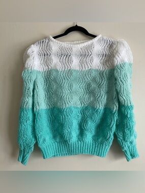 Vintage 1980s Jeff Laurent colour block acrylic sweater size medium
